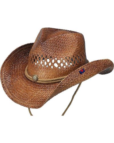 Peter Grimm Desperado Straw Cowboy Hat Brown One Size, US $30.07, image 1