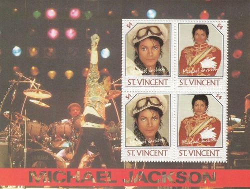 (88123) st vincent mnh michael jackson minisheet 1985