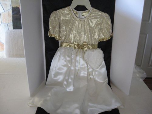 Gold &amp; Ivory Satin &amp; Lace Flower Girl Dress Dress size 14 by Vincent Lauris