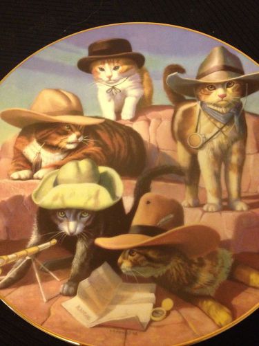 Cowboy cat plate &#034; the dalton gang&#034; by bryan moon from his desperado series
