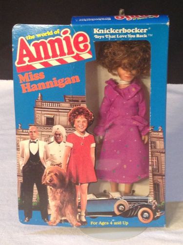 New vintage 1982 knickerbocker the world of annie 6&#034; miss hannigan doll #3867