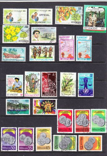 St vincent postage stamps - 25 x used collection odds
