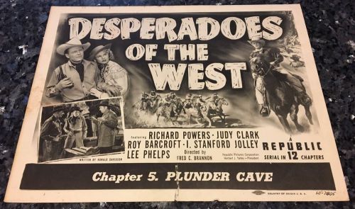 DESPERADOS OF THE WEST, CH.5 PLUNDER CAVE, LOBBY,RICHARD POWERS, JUDY CLARK, US $39, image 2