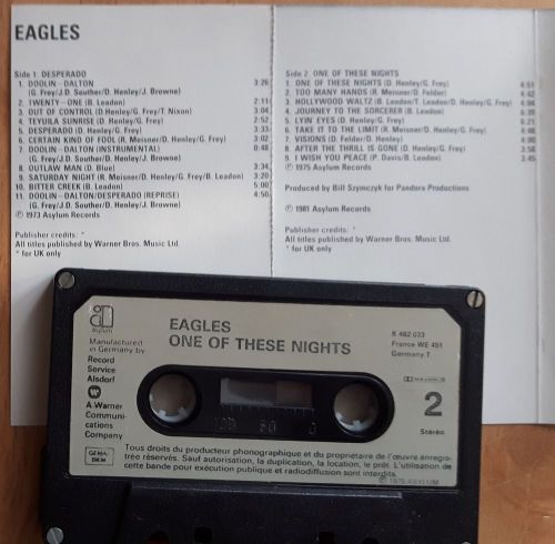 The Eagles Desperado & One of These Nights Music Cassette Asylum 2 for 1 Label, US $, image 3