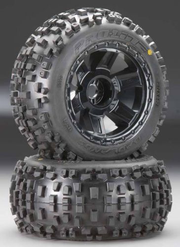 4 pro-line 1178-11 3.8&#034; mounted badlands tires w/ desperado wheels  revo t-maxx