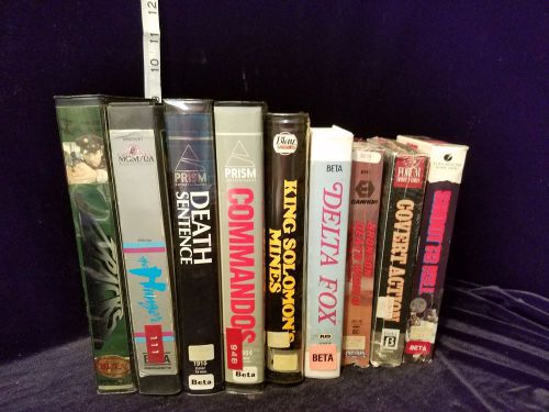 9 Vintage Beta Video Tapes - Action - Shoot to Kill, Death Sentence, Tracks