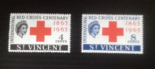 ST.VINCENT 1963 SG 205-206 CENT OF RED CROSS MH