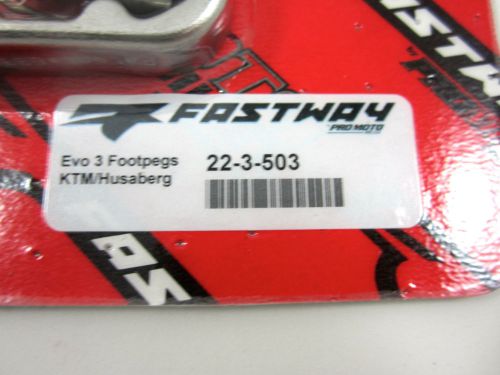 Pro Moto Billet Fastway Evolution III Footpegs Husaberg FE FX FS TE 04-14 NEW, US $132.95, image 3