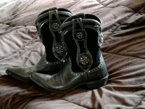 ARIAT DESPERADO PINCH TOE BLACK/GREEN HUE COWGIRL BOOTS SIZE 7.5 "AWESOME "", US $169, image 5