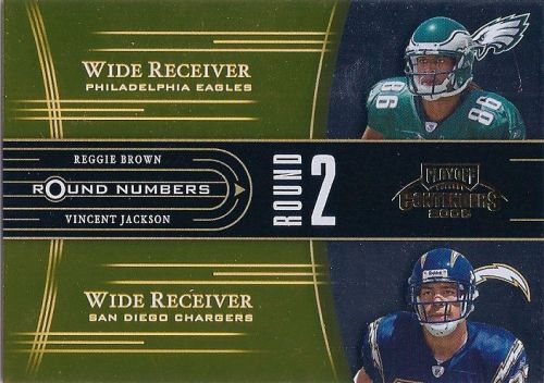 Reggie BROWN Vincent JACKSON 2005 Contenders ROUND NUMBERS GOLD /250 Eagles