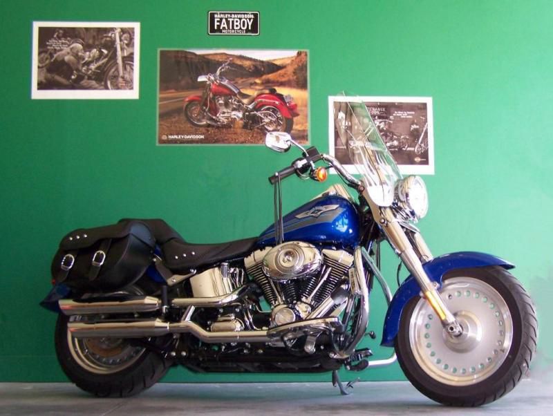 2007 h-d fat boy ~ fatboy ~ pacific blue pearl ~ new rubber  *book value $13,200