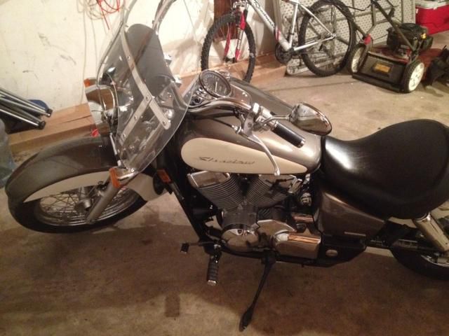 2009 Honda Shadow Aero - Grey and Cream in color....sharp looking bike