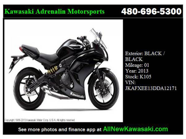 2013 Delightful Kawasaki EX650EDSL, $7,919, image 1