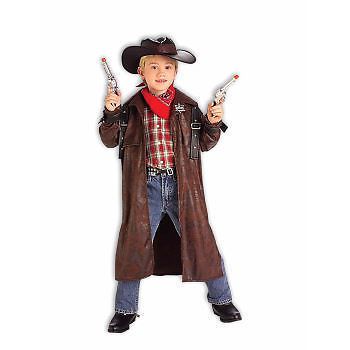 New boy&#039;s western costume &#034;desperado&#034; cowboy duster &amp; hat set small 4-6
