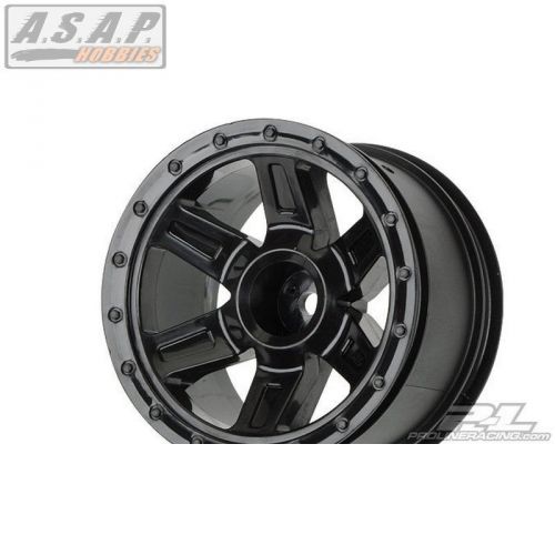 Desperado 2.2 inch black fr/re wheels 1/16 e-revo, pro-line 2737-03