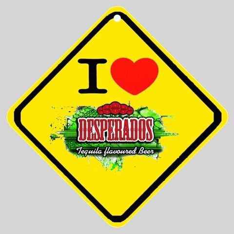 New order &#034; i love desperados beer&#034; new logo car window sign