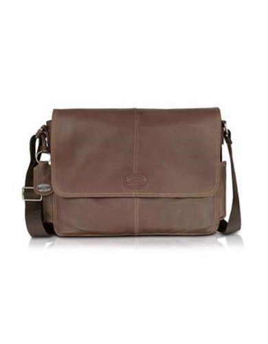 Fossil men&#039;s brown leather desperado messenger bag laptop bag crossbody