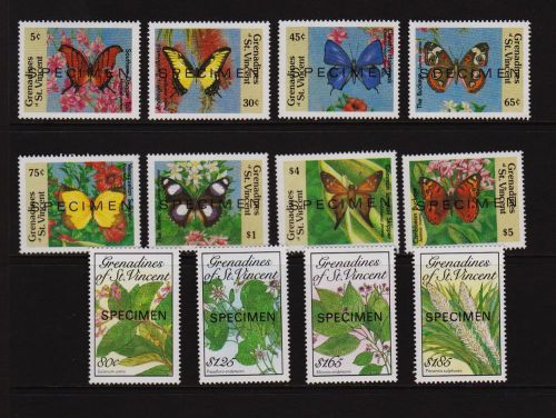 St. Vincent Grenadines - Butterflies and Flowers - Specimen sets