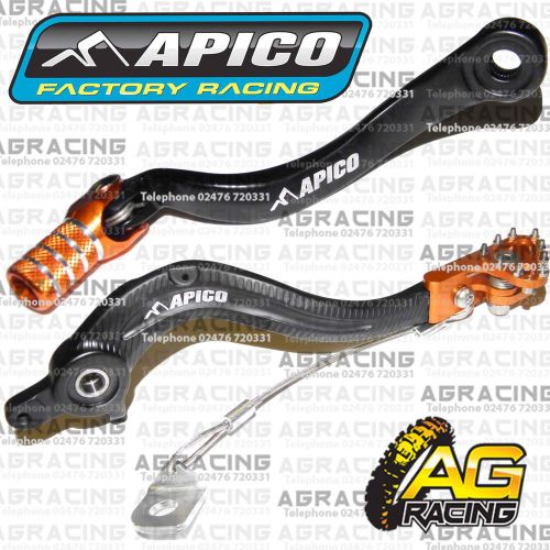 Apico Black Orange Rear Brake &amp; Gear Pedal Lever For Husaberg FE 450 2010 MotoX