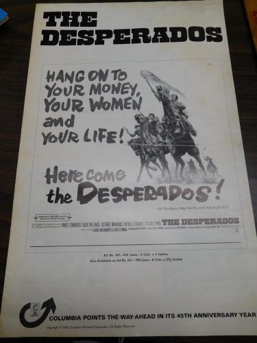 &#034;The Desperados!&#034; 1969 Pressbook 10 7/8&#039;&#039; x 17&#034; 8 pages