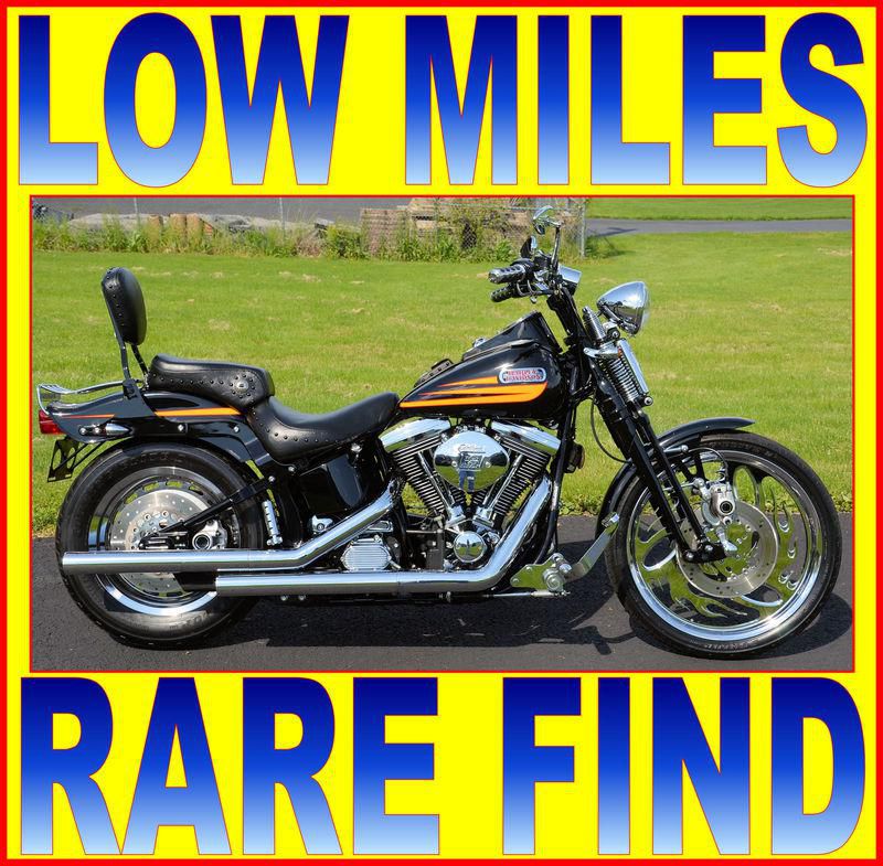 1996 YELLOW HARLEY DAVIDSON SOFTAIL SPRINGER BADBOY BAD BOY FXSTSB W/ EXTRAS
