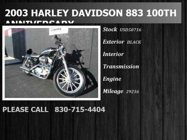 2003 Harley Davidson 883 100th Anniversary