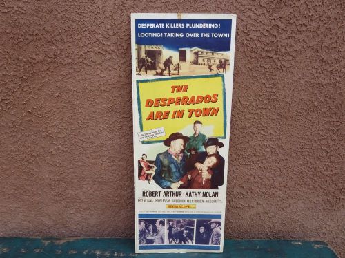 Vintage 1956 movie poster 20th century fox the desperados are in town 36x14&#034; usa
