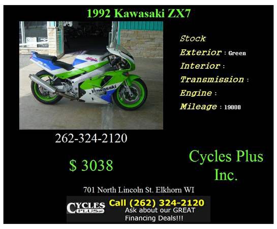 1992 Kawasaki ZX7 Green