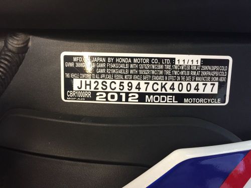2012 Honda CBR, US $9,499.00, image 11