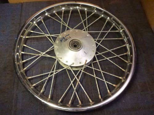 Hodaka ace 100 front wheel rim hub chrome spoke 17&#034; takasago #1