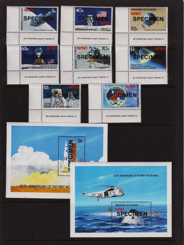 St. Vincent - Grenadines Moon Landing set, Specimen overprints