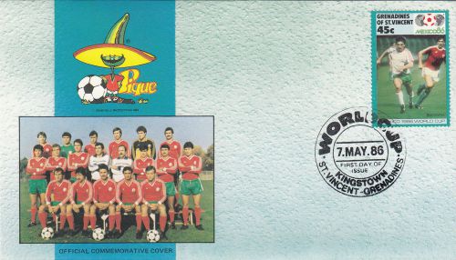 (33067) st vincent grenadines fdc - football world cup 1986- bulgaria