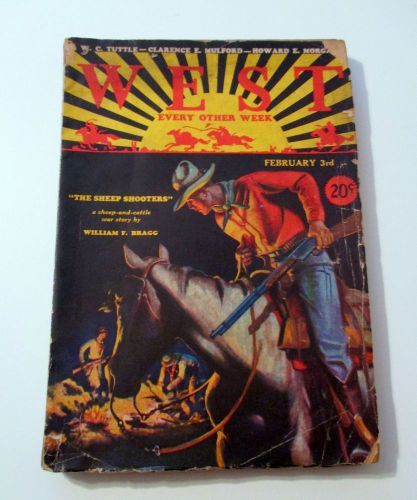 February 1932 of WEST Pulp magazine Cowboy&#039;s Gun fight, Desperado&#039;s Ranchers