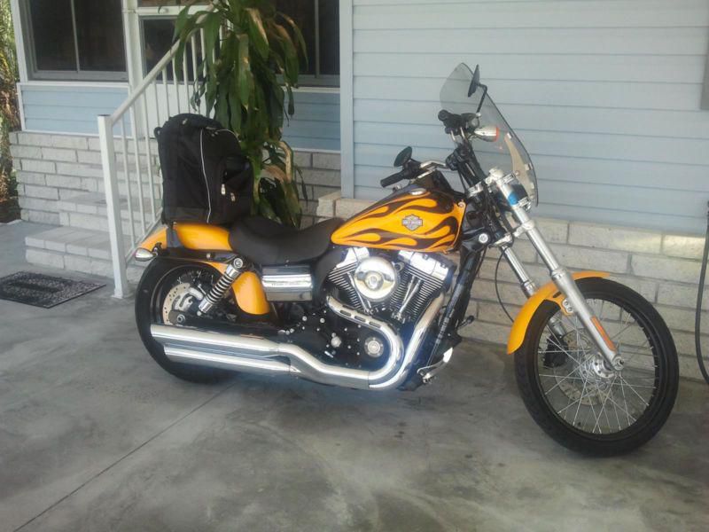 2011 Harley Davidson Dyna Wide Glide TC96 Yellow with flames, US $13,500.00, image 3