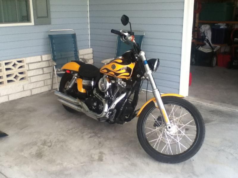 2011 Harley Davidson Dyna Wide Glide TC96 Yellow with flames, US $13,500.00, image 4