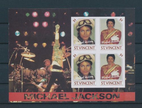 LE50439 St Vincent imperf Michael Jackson good sheet MNH
