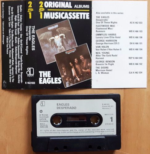 The eagles desperado &amp; one of these nights music cassette asylum 2 for 1 label