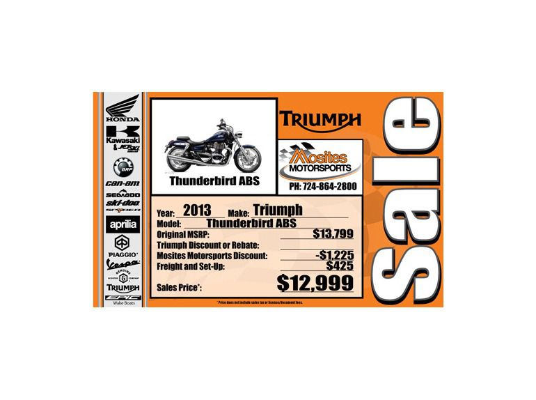 2013 triumph thunderbird abs - marble blue haze 