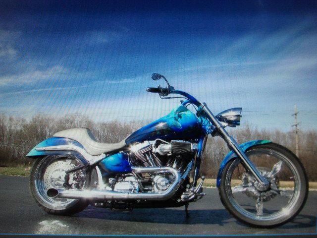 Ocean blue customized harley davidson deuce 2001