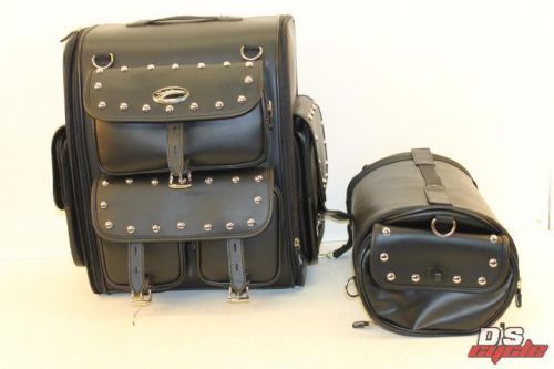 Saddlemen EX2200S Desperado Deluxe Sissy Bar Bag Set Black 18 x 14.5 3515-0097