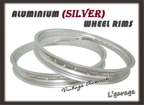 [lg3866] hodaka ace 90 model #90 aluminium (silver) front + rear wheel rim