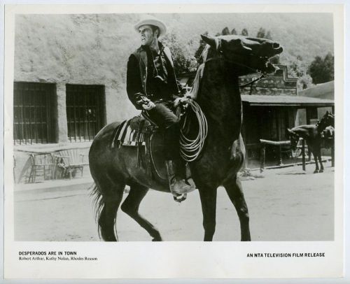 Photo~Desperados are in Town (1957) western movie, outlaw on horse m53164