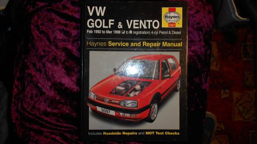 VW Golf &amp; Vento. Feb 1992 to March 1998 Haynes.