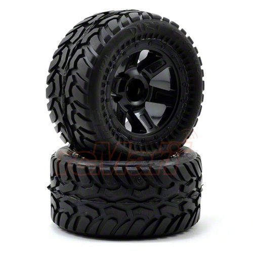 Pro-line dirt hawg tires mounted desperado 2.2 inch wheels 1:16 e-revo #1071-11