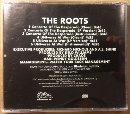 Concerto of the Desperado by The Roots CD single + instrumental, US $11.98, image 1
