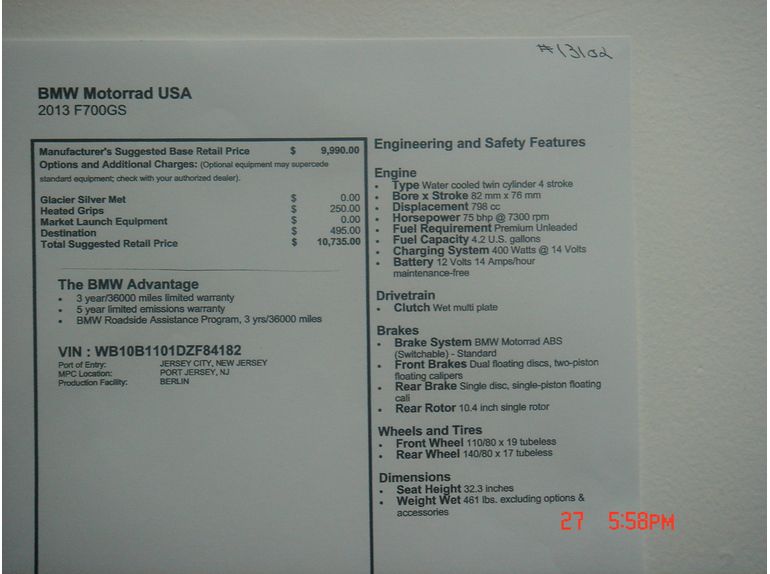 2013 BMW F700GS , $10,735, image 17