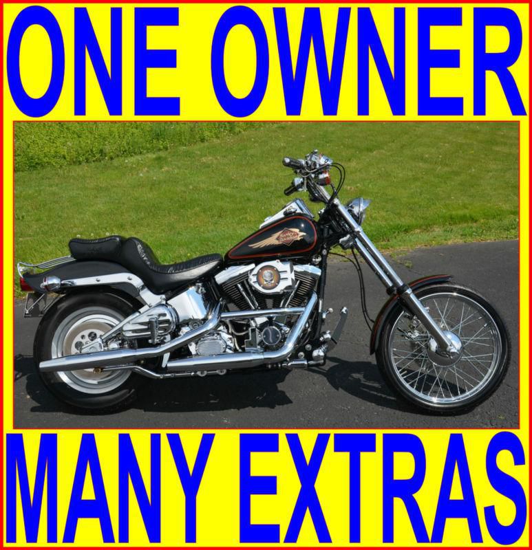 Black harley davidson evolution evo softail custom fxstc many extras! 1 owner!