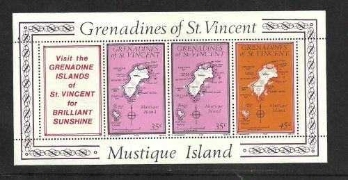 Grenadines of st vincent postal issue 1976 - mustique island - mint booklet pane