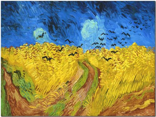 Wheatfield with crows by Vincent Van Gogh Canvas Art Print Poster 8X12&#034;