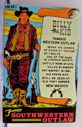 New mexico nm billy the kid desperado postcard old vintage card view standard pc